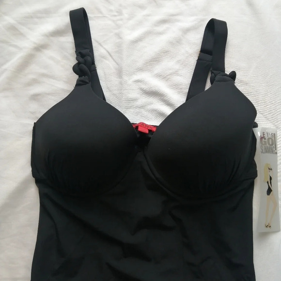 NWT Spanx Bra-llelujah Soft Chain Slimming Tankini Swim Top Size 6 D/DD - Picture 7 of 15